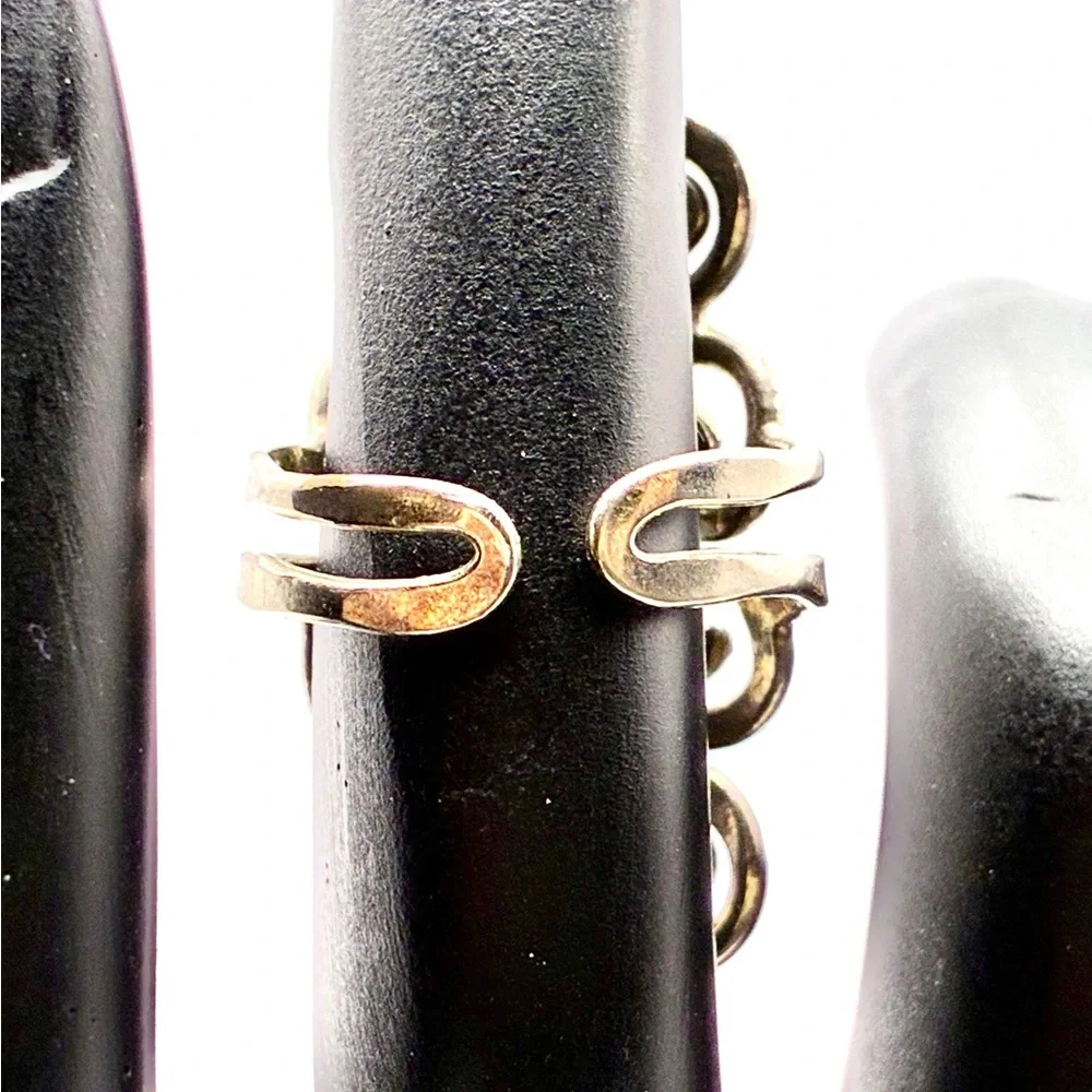Vintage Filigree Tower Ring, Full Finger Coverage in a Silver Tone Size 6.0